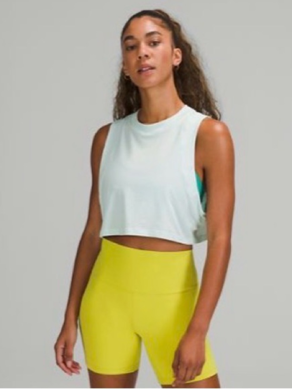 lululemon athletica Light Mint Cropped Muscle Tank